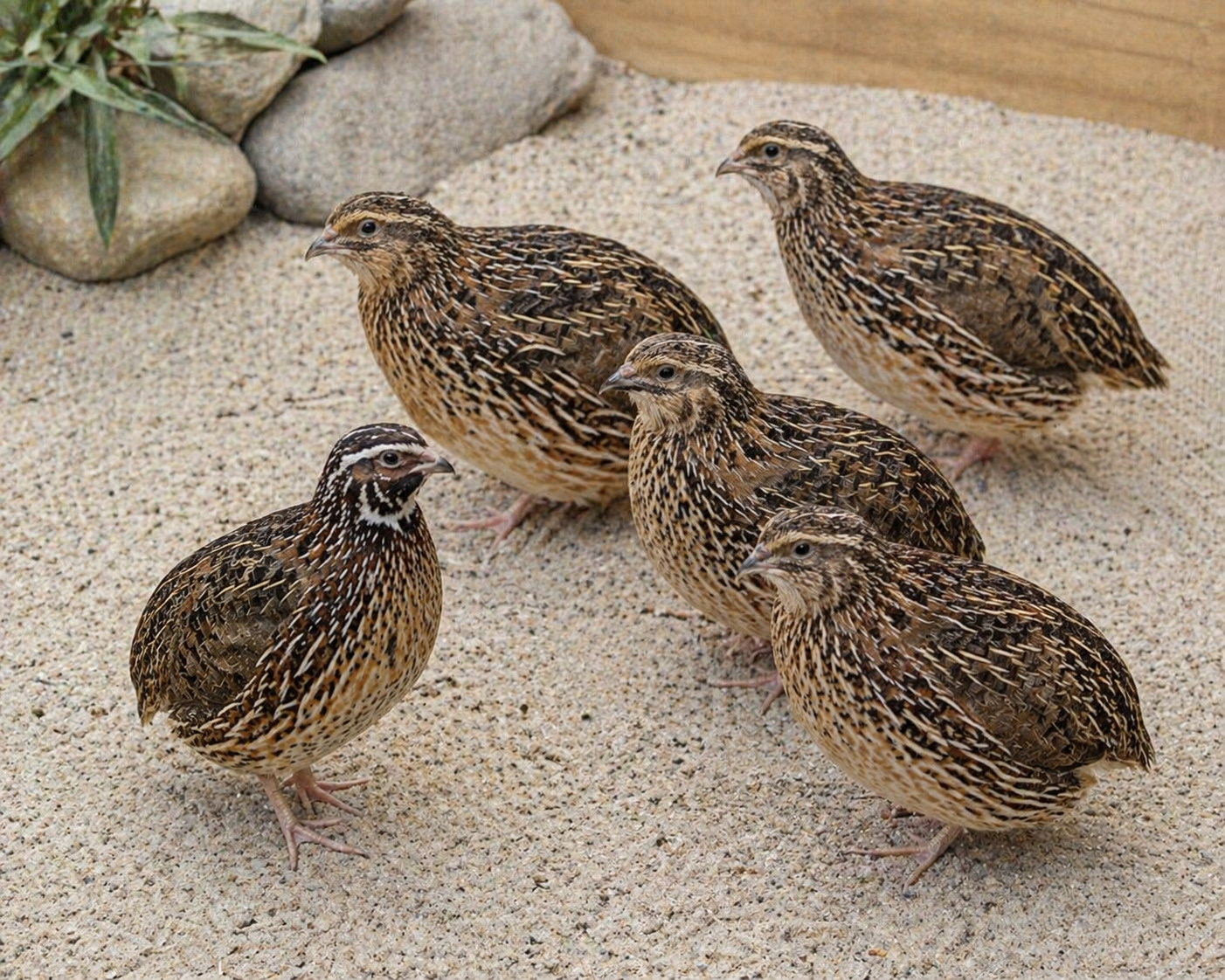 Jumbo Brown Coturnix Breeding Quintet (1 Male + 4 Females)